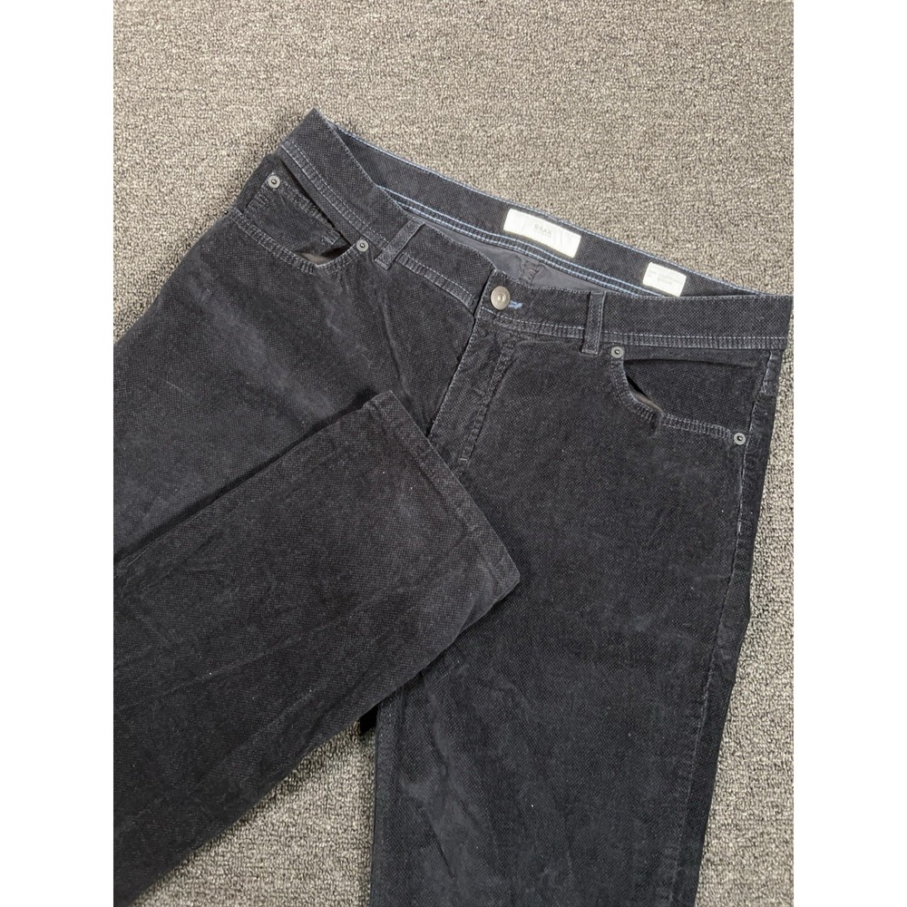 Brax Cooper Fancy Chino Pants Mens 36x32 Black Regular Fit Casual Stretch